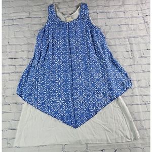Lost River Clothing Co Missy Sufi Dress AG Blue White WOMENS SIZE LARGE